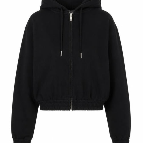 H&M Divided Women’s Black XS Full Zip Hooded Cropped Hoodie