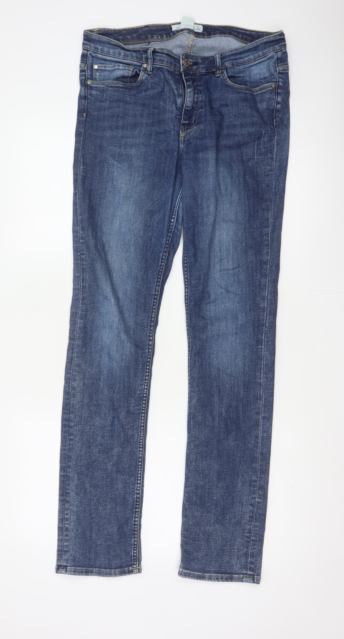 Back view of L.O.G.G. Men’s Blue W30 Slim Straight Medium Wash Stretch Jeans