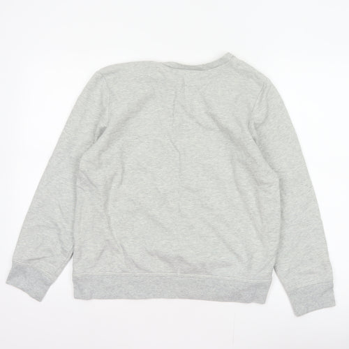 Gap Womens Grey S Pullover Sweatshirt Silver Logo Crew Neck