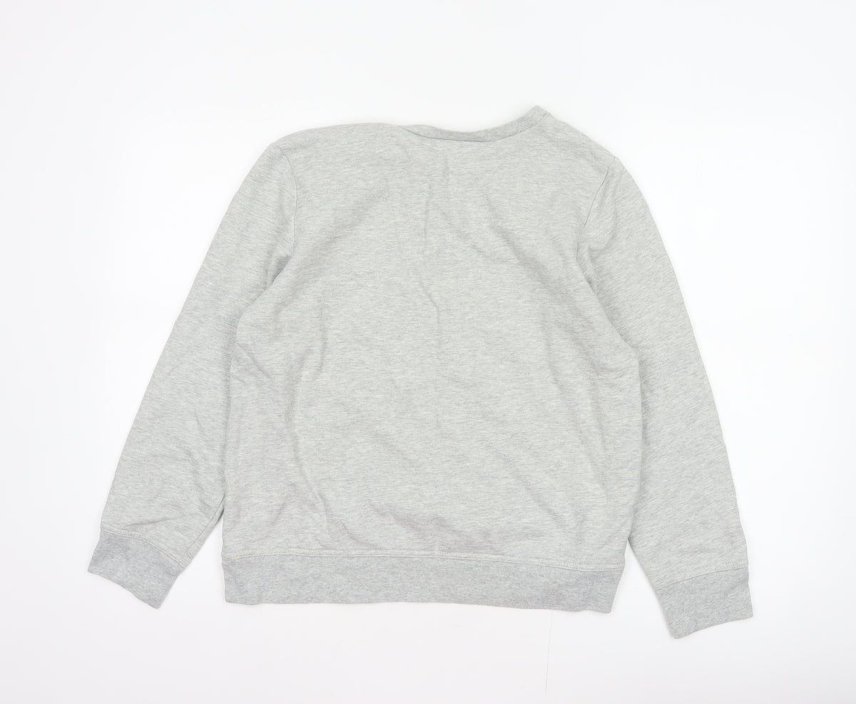 Gap Womens Grey S Pullover Sweatshirt Silver Logo Crew Neck