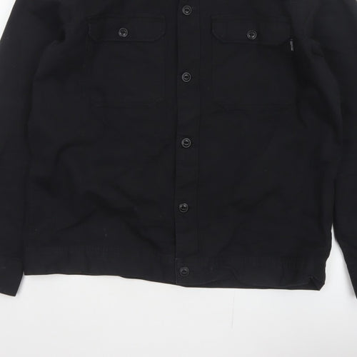 Only & Sons Men’s Black L Cotton Button Up Overshirt Basic Jacket