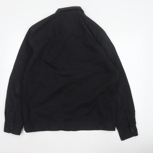 Only & Sons Men’s Black L Cotton Button Up Overshirt Basic Jacket