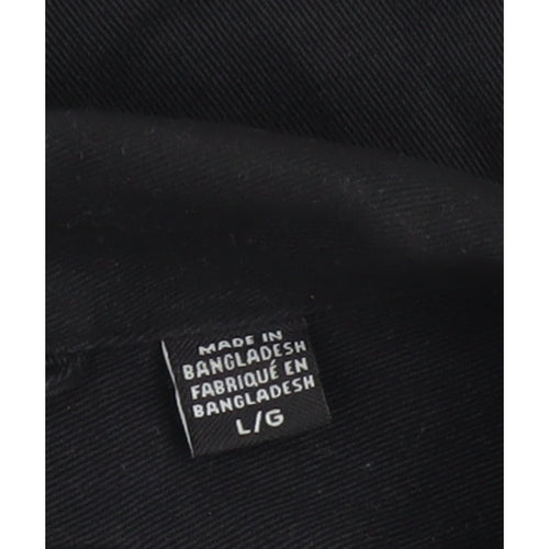 Only & Sons Men’s Black L Cotton Button Up Overshirt Basic Jacket