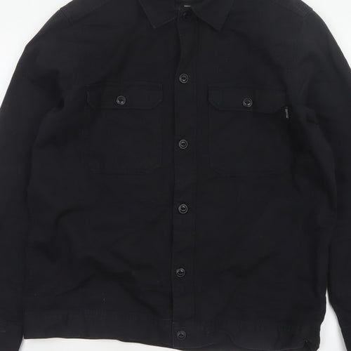 Only & Sons Men’s Black L Cotton Button Up Overshirt Basic Jacket
