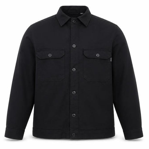 Only & Sons Men’s Black L Cotton Button Up Overshirt Basic Jacket