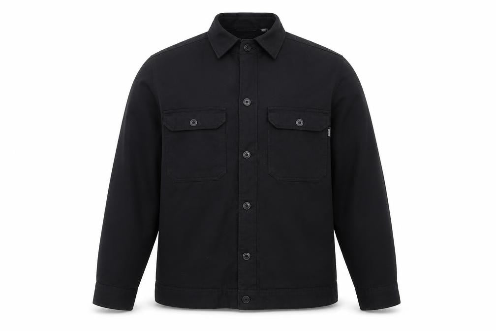Only & Sons Men’s Black L Cotton Button Up Overshirt Basic Jacket