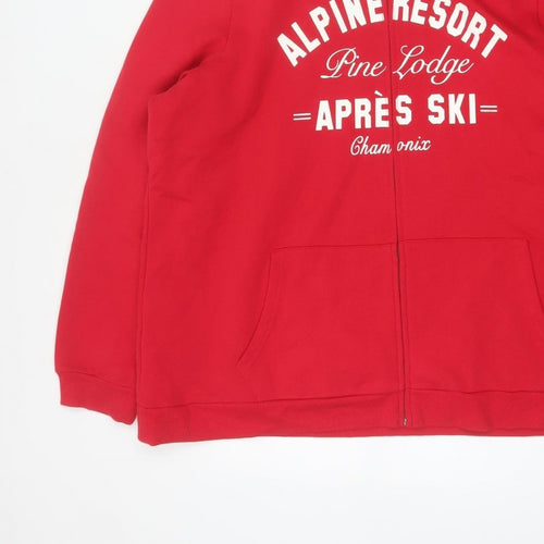 Tu Women's Red UK 24 Full Zip Hoodie Faux Fur Trim Ski