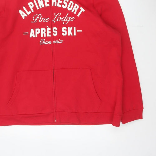 Tu Women's Red UK 24 Full Zip Hoodie Faux Fur Trim Ski