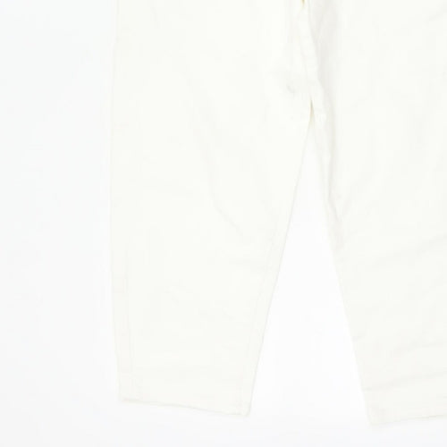 Marks & Spencer Women White Size 12 Short Mom High Rise Jeans
