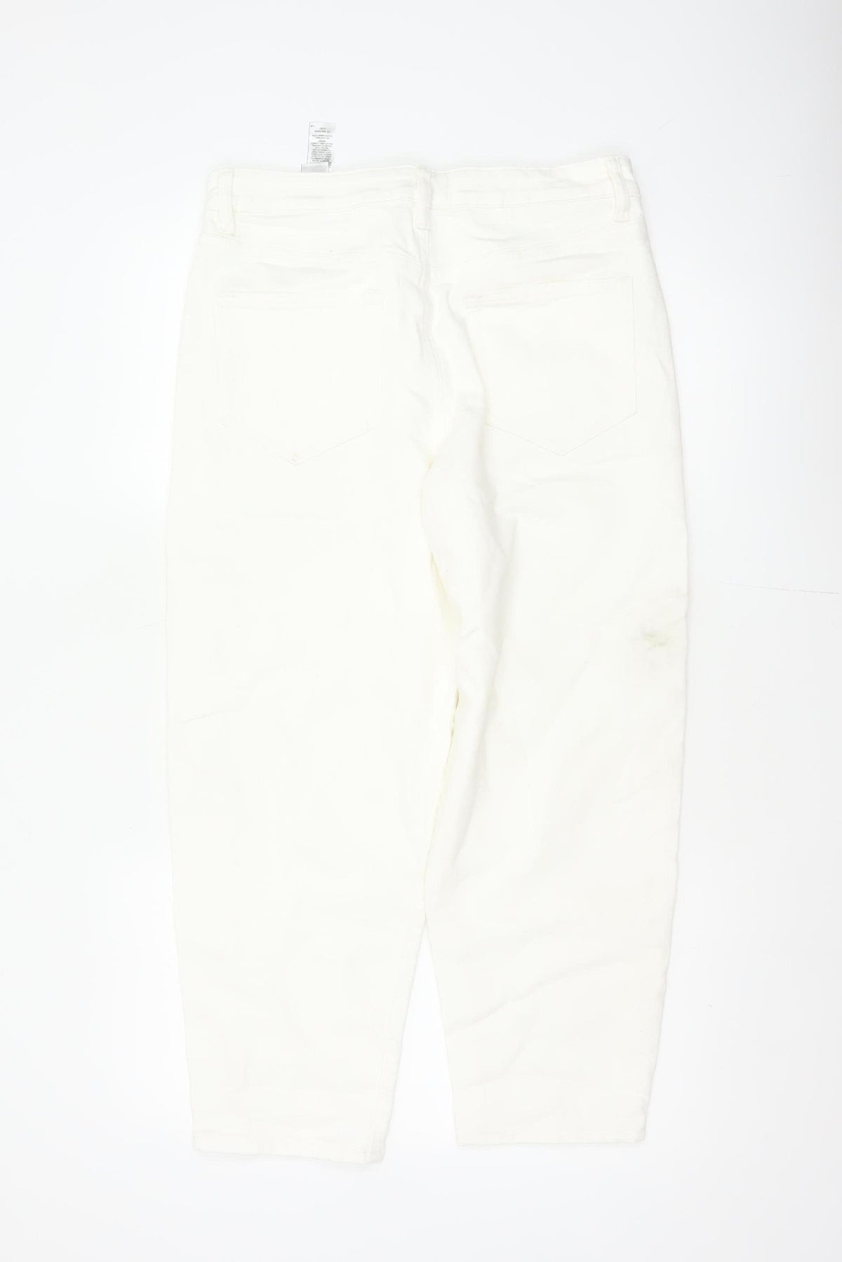 Marks & Spencer Women White Size 12 Short Mom High Rise Jeans