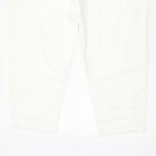 Marks & Spencer Women White Size 12 Short Mom High Rise Jeans