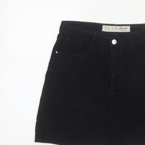 Denim Co. Women’s Black UK 8 Corduroy Mini Pencil Skirt Pockets