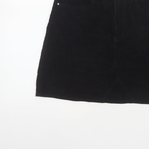 Denim Co. Women’s Black UK 8 Corduroy Mini Pencil Skirt Pockets