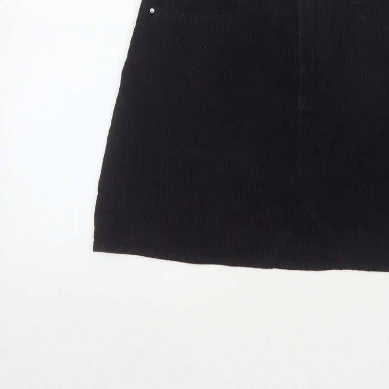 Denim Co. Women’s Black UK 8 Corduroy Mini Pencil Skirt Pockets