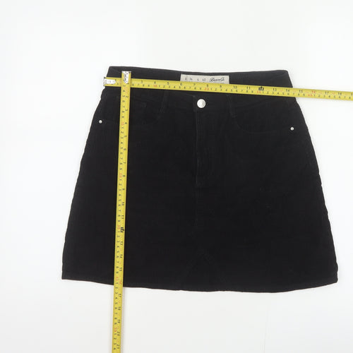 Denim Co. Women’s Black UK 8 Corduroy Mini Pencil Skirt Pockets