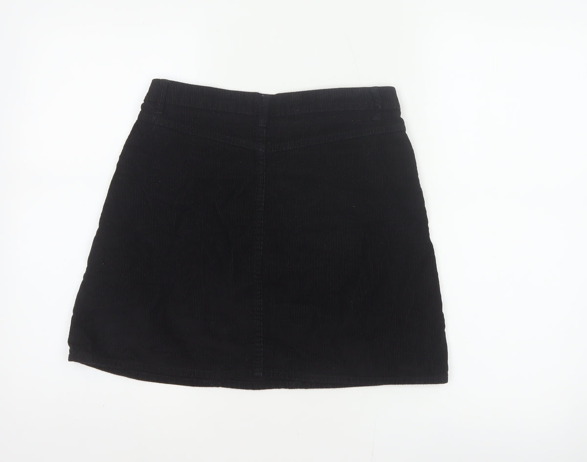 Denim Co. Women’s Black UK 8 Corduroy Mini Pencil Skirt Pockets