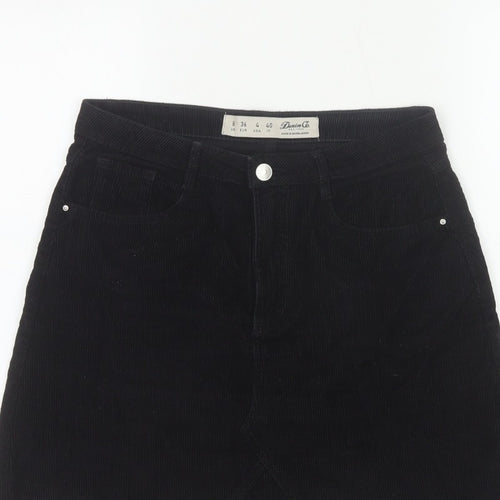 Denim Co. Women’s Black UK 8 Corduroy Mini Pencil Skirt Pockets