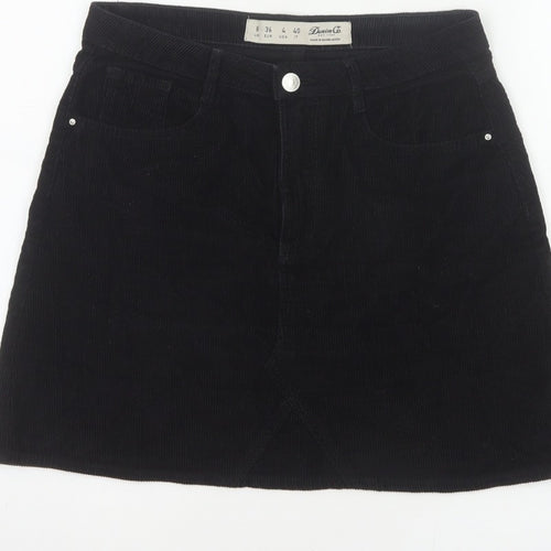 Denim Co. Women’s Black UK 8 Corduroy Mini Pencil Skirt Pockets