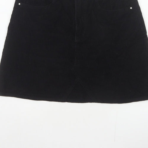 Denim Co. Women’s Black UK 8 Corduroy Mini Pencil Skirt Pockets