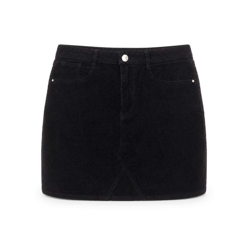 Denim Co. Women’s Black UK 8 Corduroy Mini Pencil Skirt Pockets
