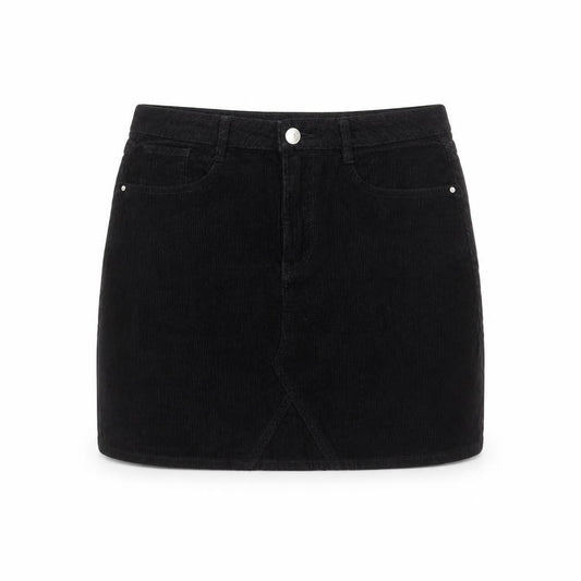 Denim Co. Women’s Black UK 8 Corduroy Mini Pencil Skirt Pockets