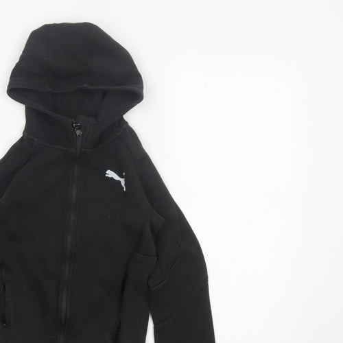 Puma Boys Black Full Zip Hooded Sweatshirt UK 10 Years Logo Sports