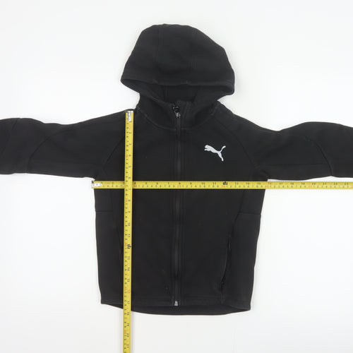 Puma Boys Black Full Zip Hooded Sweatshirt UK 10 Years Logo Sports