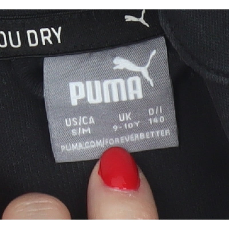 Puma Boys Black Full Zip Hooded Sweatshirt UK 10 Years Logo Sports