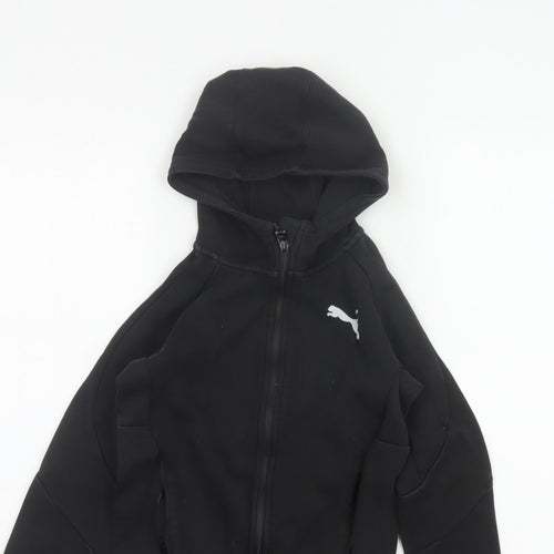Puma Boys Black Full Zip Hooded Sweatshirt UK 10 Years Logo Sports