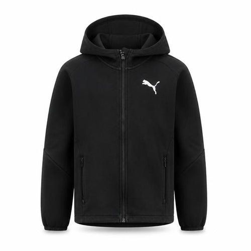 Puma Boys Black Full Zip Hooded Sweatshirt UK 10 Years Logo Sports