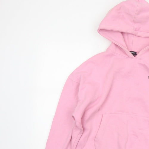 Boohoo Women Pink S Pullover Hoodie DSGN Studio Fleece Kangaroo Pocket