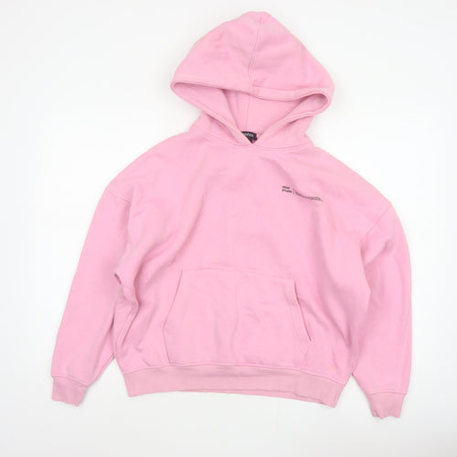 Boohoo Women Pink S Pullover Hoodie DSGN Studio Fleece Kangaroo Pocket
