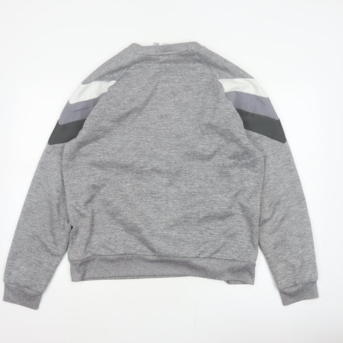 Adidas Men Grey M Pullover Crew Neck Trefoil Logo Sweatshirt