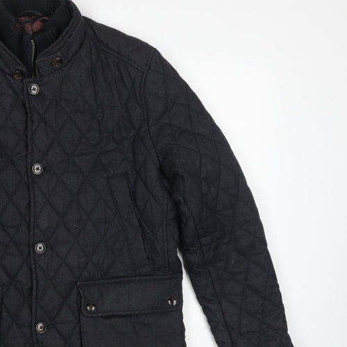 Ted Baker Men’s Black XL Quilted Padded Jacket Stand-Up Collar