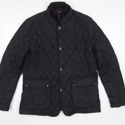 Ted Baker Men’s Black XL Quilted Padded Jacket Stand-Up Collar