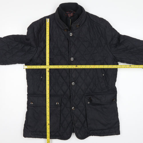 Ted Baker Men’s Black XL Quilted Padded Jacket Stand-Up Collar