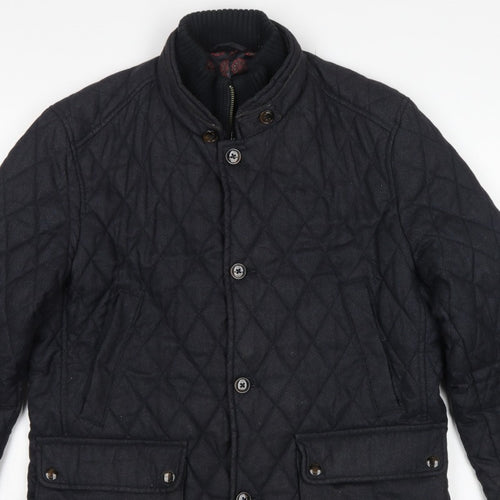 Ted Baker Men’s Black XL Quilted Padded Jacket Stand-Up Collar