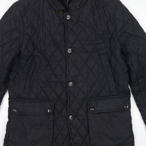Ted Baker Men’s Black XL Quilted Padded Jacket Stand-Up Collar