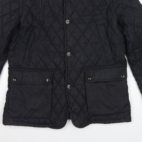 Ted Baker Men’s Black XL Quilted Padded Jacket Stand-Up Collar