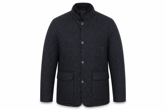 Ted Baker Men’s Black XL Quilted Padded Jacket Stand-Up Collar
