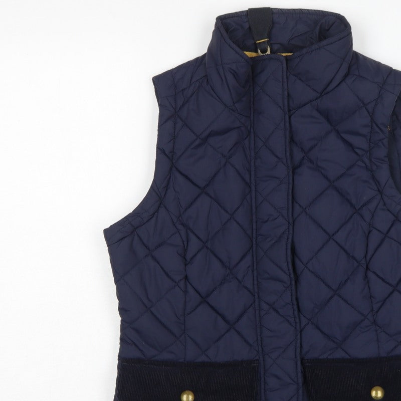 Joules Women’s Blue UK 10 Quilted Padded Waistcoat Gilet Bodywarmer