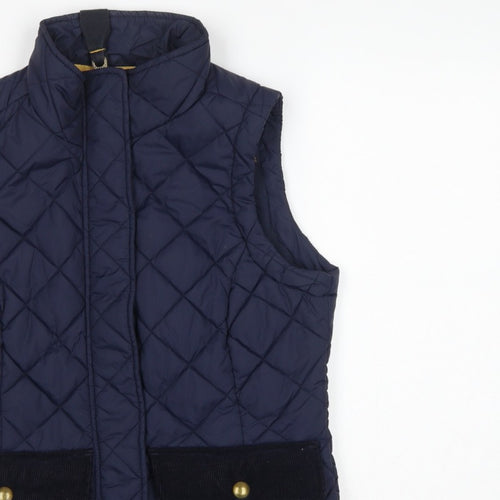 Joules Women’s Blue UK 10 Quilted Padded Waistcoat Gilet Bodywarmer