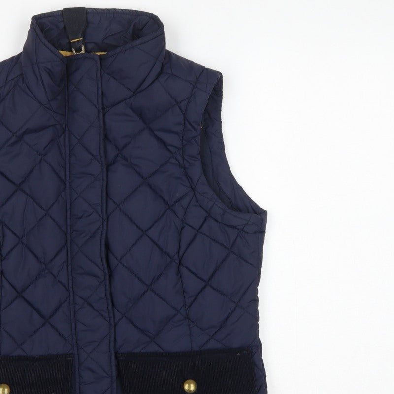 Joules Women’s Blue UK 10 Quilted Padded Waistcoat Gilet Bodywarmer