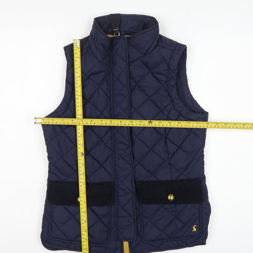 Joules Women’s Blue UK 10 Quilted Padded Waistcoat Gilet Bodywarmer