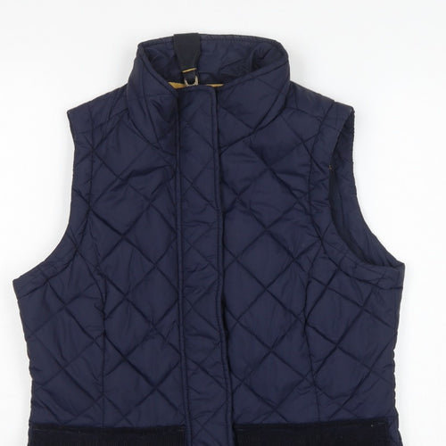 Joules Women’s Blue UK 10 Quilted Padded Waistcoat Gilet Bodywarmer
