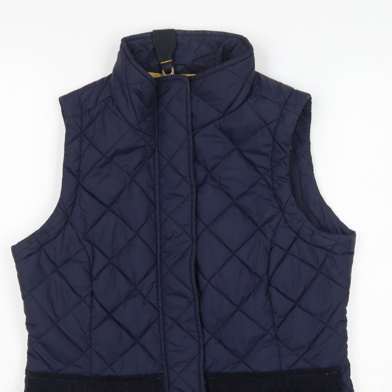 Joules Women’s Blue UK 10 Quilted Padded Waistcoat Gilet Bodywarmer