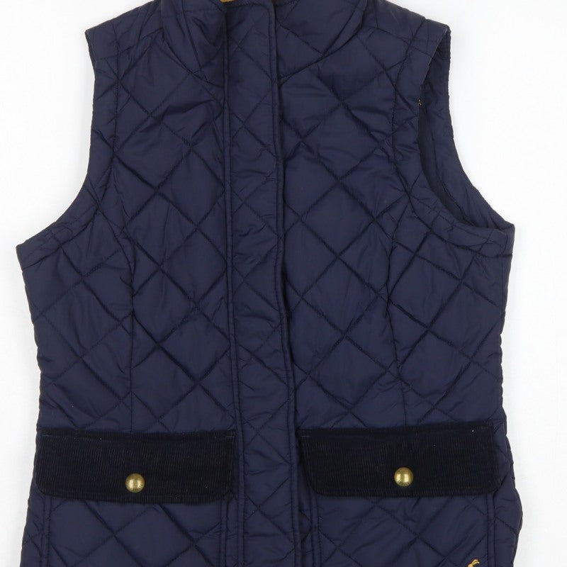 Joules Women’s Blue UK 10 Quilted Padded Waistcoat Gilet Bodywarmer