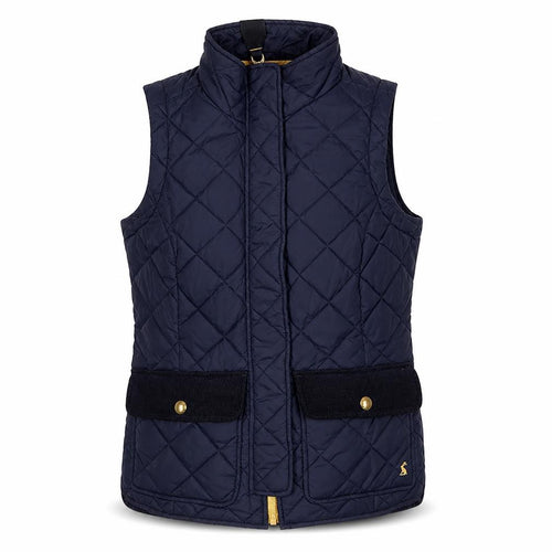 Joules Women’s Blue UK 10 Quilted Padded Waistcoat Gilet Bodywarmer