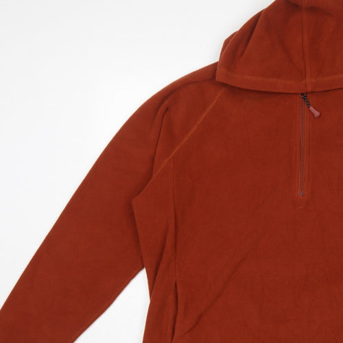 Cotton Traders Men's Orange 2XL 1/4 Zip Fleece Hoodie