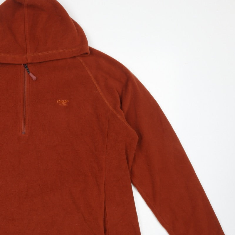Cotton Traders Men's Orange 2XL 1/4 Zip Fleece Hoodie